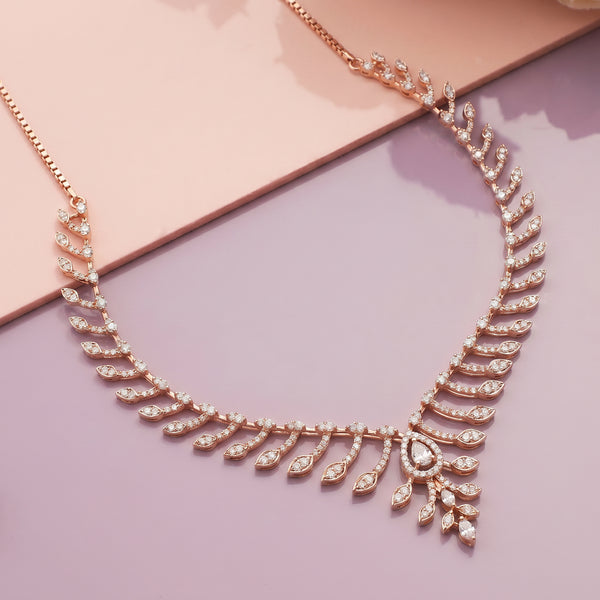 Diamond Collar Necklace in 18kt Gold For Bridal Wear  