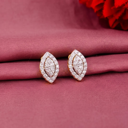 18KT Gold Marquise Diamond Stud Earrings for Women