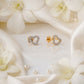 18KT Gold Open Heart Diamond Stud Earrings Women