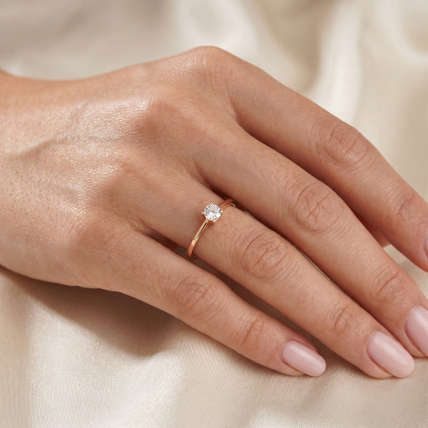 18KT Rose Gold Solitaire Diamond Ring For Women