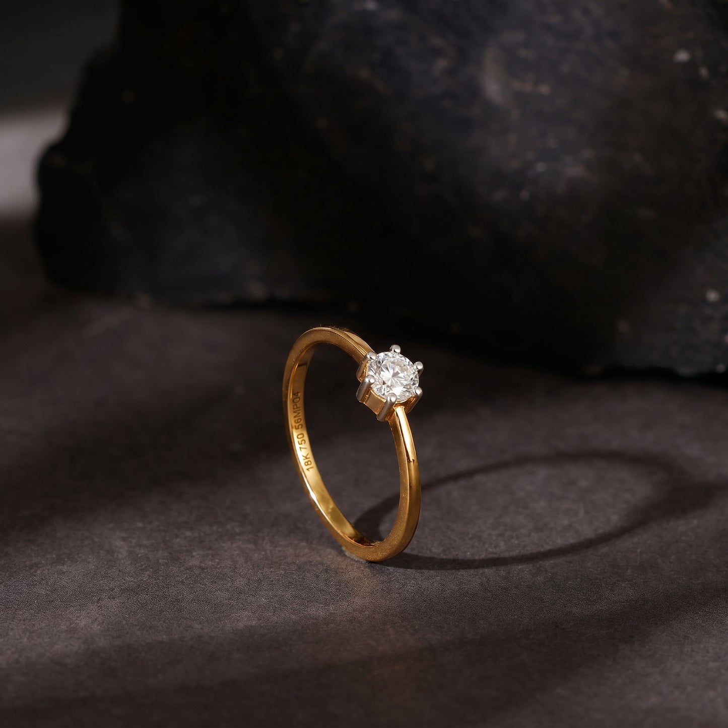 18KT Gold Solitaire Diamond Ring for Engagement