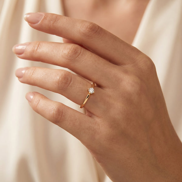 18KT Gold Solitaire Diamond Ring for Women