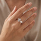 18KT Rose Gold Pearl & Diamond Leaf Ring for Women