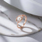18KT Rose Gold Pearl & Diamond Ring for Women