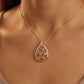 18KT Yellow Gold Diamond Heart Teardrop Pendant Women