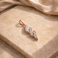 18KT Rose Gold Twisted Leaf Diamond Pendant Women