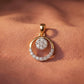18KT Yellow Gold Circle Diamond Cluster Pendant