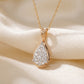 18KT Yellow Gold Diamond Teardrop Pendant For Women