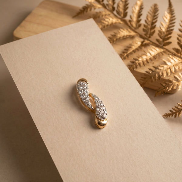 18KT Gold Twisted Diamond Infinity Pendant for Women