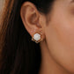 18KT Rose Gold Diamond Hexagon Stud Earrings Women