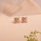 18KT Rose Gold Diamond Scroll Stud Earrings Women