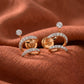 18KT Yellow Gold Diamond Swirl Stud Earrings Women
