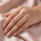 18KT Yellow Gold Pink Stone Diamond Bypass Ring