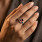 18KT Rose Gold Diamond Dual Stone Ring For Women