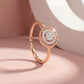 18Kt Rose Gold Diamond Double Ring for Women