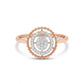 18Kt Rose Gold Diamond Double Ring for Women