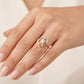 18Kt Yellow Gold Flower Diamond Ring for Women