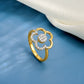 18Kt Yellow Gold Flower Diamond Ring for Women