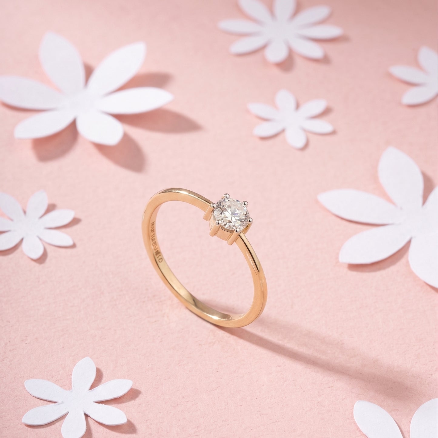 18KT Gold Solitaire Diamond Ring For Women for Gifting