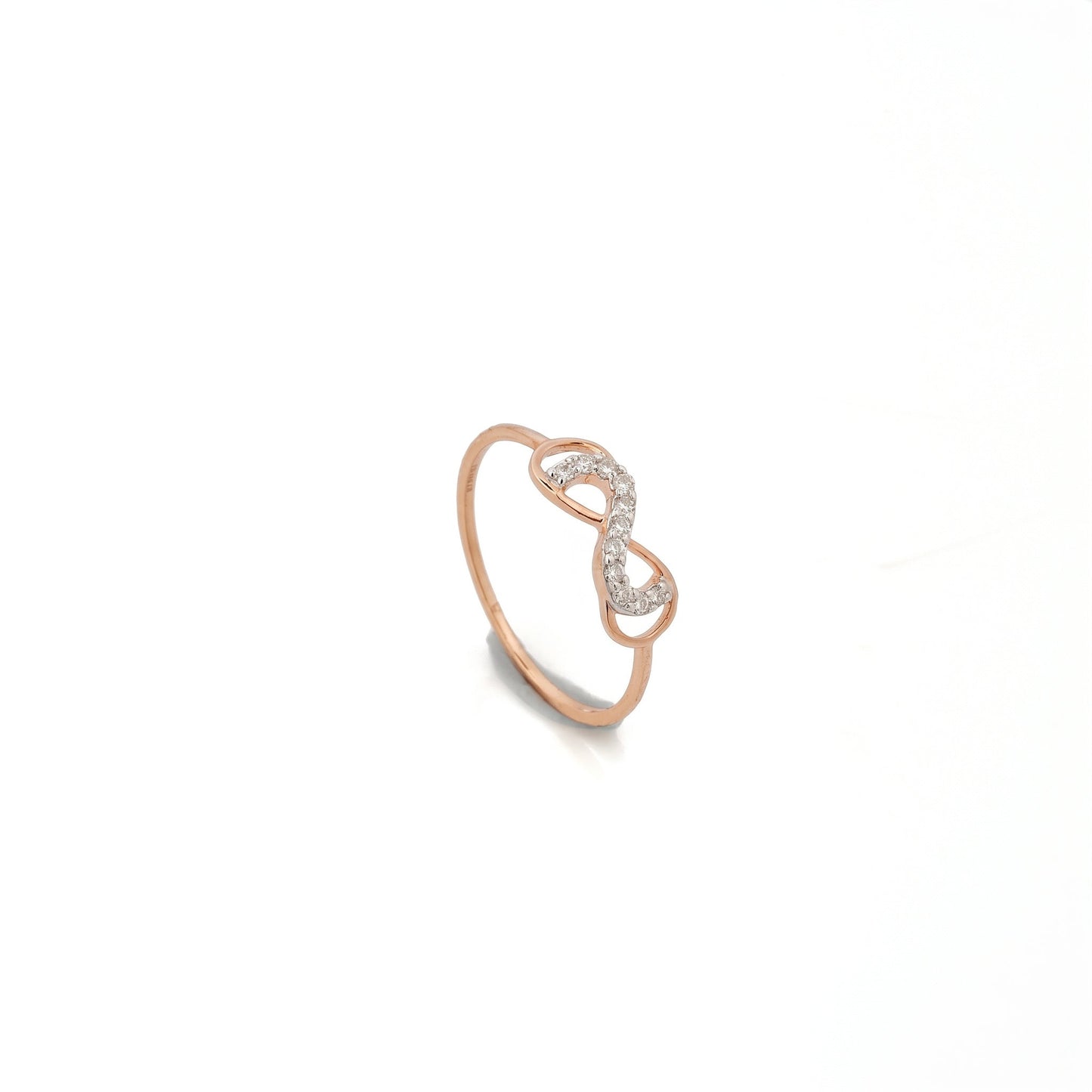 18Kt Rose Gold  Infinity Diamond Ring for Women
