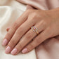 18KT Yellow Gold Pink Stone Diamond Ring for Women