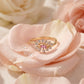 18KT Yellow Gold Pink Stone Diamond Ring for Women