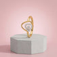 18KT Yellow Gold Heart Teardrop Diamond Ring Women