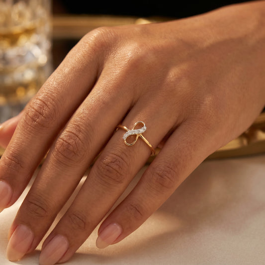 18Kt Gold Diamond Infinity Ring for Women