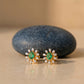 18Kt Emerald Green Diamond Stud Earrings For Women