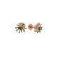 18Kt Emerald Green Diamond Stud Earrings For Women