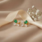 18KT Yellow Gold  Petal Diamond Stud Earrings