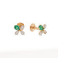 18KT Yellow Gold  Petal Diamond Stud Earrings