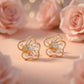 18Kt Yellow Gold Diamond Flower Stud Earrings for Women