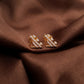 18KT Yellow Gold Geometric Diamond Stud Earrings For Women