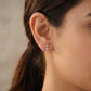 18KT Yellow Gold Geometric Diamond Stud Earrings For Women