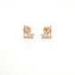 18KT Yellow Gold Geometric Diamond Stud Earrings For Women