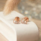 18Kt Rose Gold Diamond Triangle Stud Earrings Women