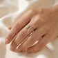 18KT Gold Diamond Open Leaf Ring For Women
