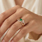 18KT Gold Diamond Colour Stone Ring For Women
