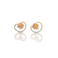 18Kt Yellow Gold Heart Diamond Stud Earrings For Women
