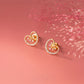 18Kt Yellow Gold Heart Diamond Stud Earrings For Women