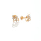 18Kt Yellow Gold Flower Diamond Stud Earrings