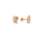 18Kt Rose Gold Leaf Diamond Stud Earrings for Women