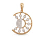 18Kt Yellow Gold Diamond Crescent Moon Pendant for Women