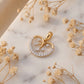 18KT Yellow Gold Diamond Open Heart Pendant Women
