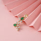18Kt Green Stone Floral Drop Diamond Pendant For Women