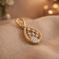 18Kt Yellow Gold Diamond Teardrop Chandelier Pendant Women
