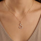 18KT Gold Diamond Initial "S" Pendant For Women