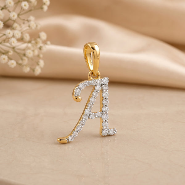 18KT Gold Diamond Initial 