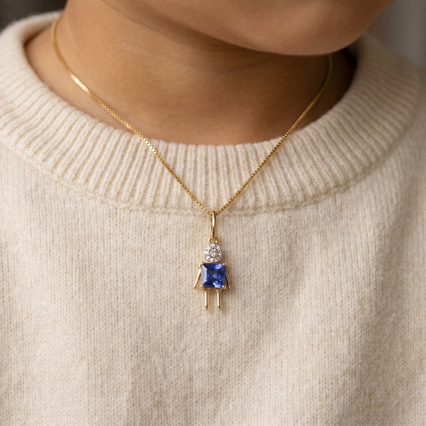 18KT Diamond Little Boy Pendant for Kids